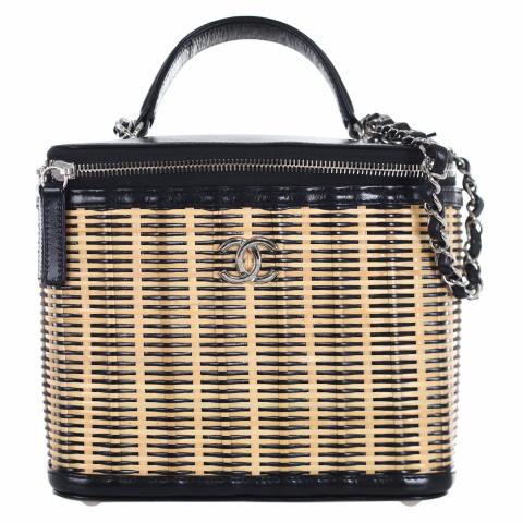 Chanel vanity best sale case rattan